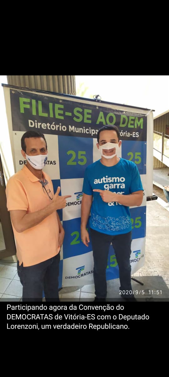 Deputado Lorenzo Pazolini prestigiou a convenção do DEM em Vitória