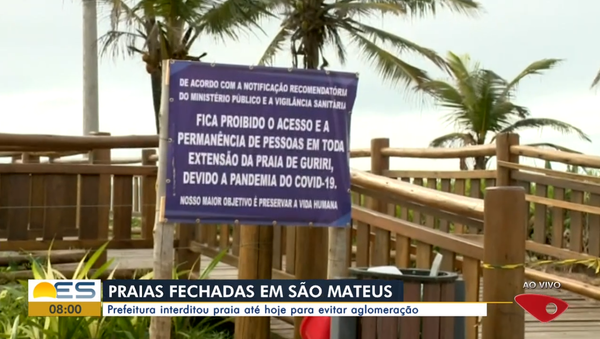 Com praia fechada, balneário de Guriri registra movimento baixo durante o feriado