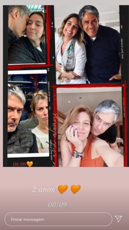 O jornalista William Bonner e a esposa, a fisioterapeuta Natasha Dantas