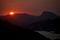 Pôr do sol visto do Mirante da Testa, no Morro do Moreno, em Vila Velha (Fernando Madeira)