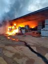 Incêndio em galpão na cidade de Marilândia, região Noroeste do Espírito Santo(Leitor | A Gazeta)