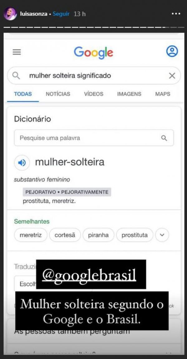 Publicação feita por Luísa Sonza na ferramenta stories do Instagram