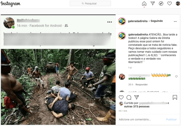 Projeto Comprova fez contato com as páginas que publicaram o conteúdo falso por Reprodução