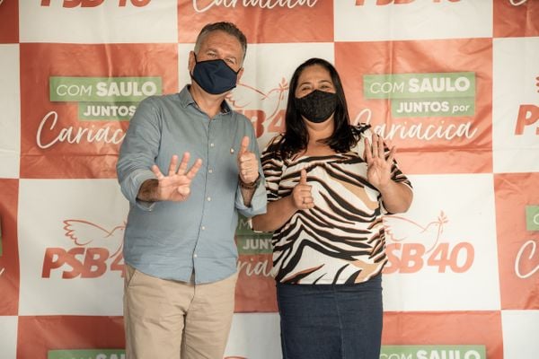 Saulo Andreon (PSB) e sua vice Vaninha (PDT)