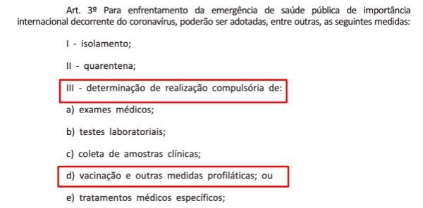 Projeto Comprova: Projeto de lei não prevê prisão para quem se recusar a tomar vacina contra a Covid-19
