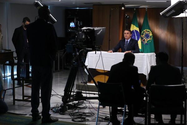 O presidente Jair Bolsonaro em pronunciamento gravado para a assembleia da ONU