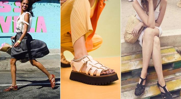 Uma mistura do estilo gladiador com a Melissa que usávamos quando éramos criança, a fisherman sandal tem uma pegada sofisticada e minimalista