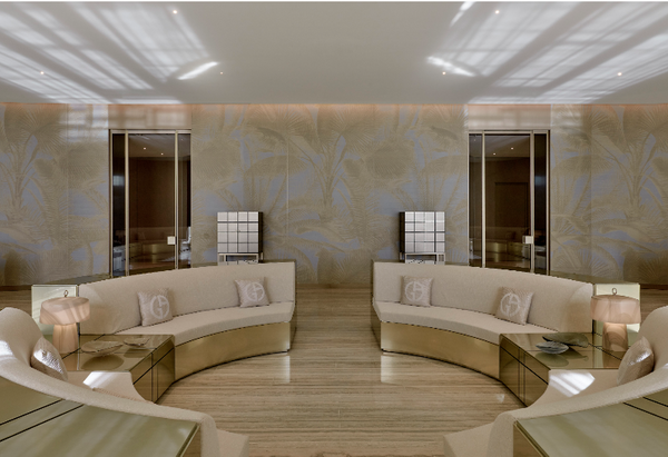 Interior do prédio Residences By Armani Casa, de Giorgio Armani, em Miami (EUA)