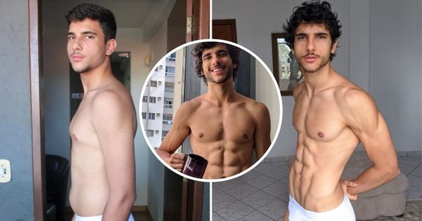 João Vitor Badiani, modelo de Colatina, no Espírito Santo, exibe antes e depois e mudança impressiona
