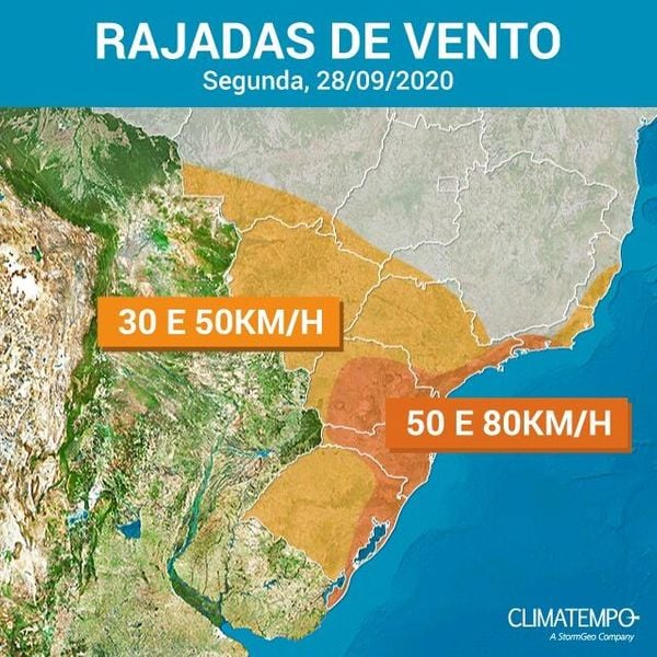 Fenômeno pode gerar ventos de até 50 km/h no ES