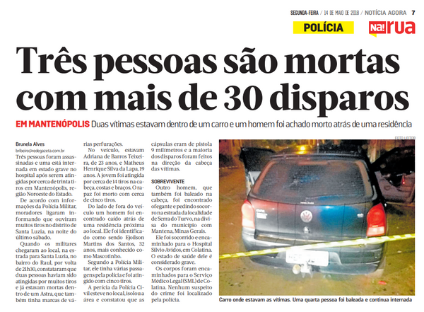 Chacina em Mantenópolis deixou quatro pessoas mortas; crime aconteceu em 2018
