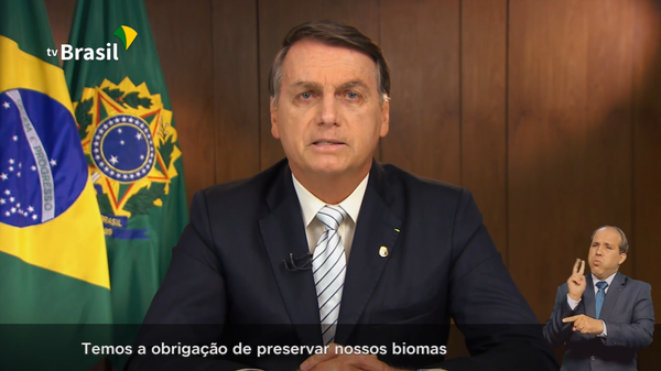 Bolsonaro em discurso na ONU