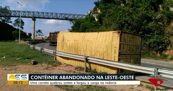 Contêiner está abandonado na Leste-Oeste há mis de 24 horas