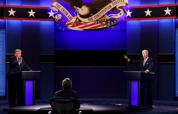 O presidente Donald Trump e o ex-vice-presidente Joe Biden debatem pela primeira vez