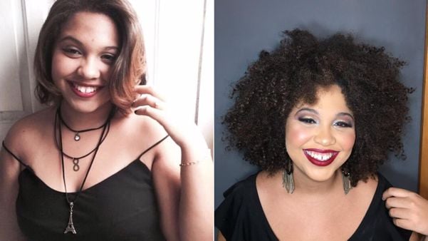Transição capilar: antes e depois da universitária Raquel Sarcinelli