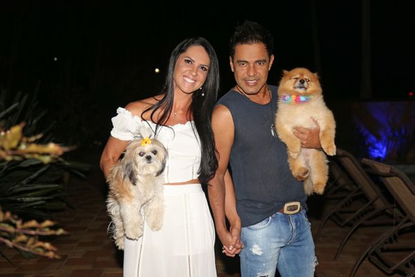 A jornalista Graciele Lacerda e o noivo, o cantor Zezé Di Camargo