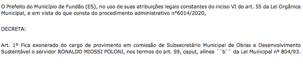 Exoneração