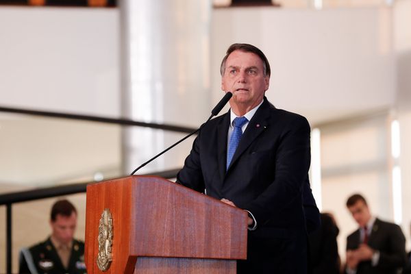 Presidente Jair Bolsonaro em cerimônia no Palácio do Planalto