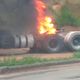 Imagem - Vídeo: carreta pega fogo na BR 101, em Vila Velha