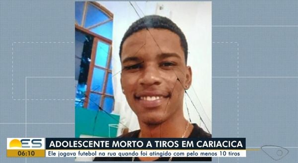 Kevin Nascimento de Andrade foi morto com pelo menos dez tiros enquanto jogava futebol, em Cariacica