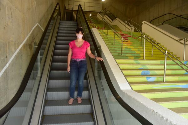 Inauguração da nova escada rolante por Ricardo Medeiros