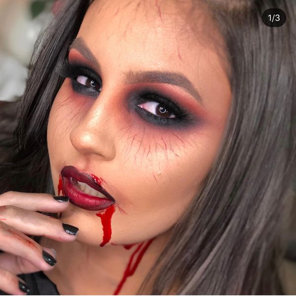 No mês do Halloween, moradora de Iconha faz sucesso com maquiagem temática por Arquivo Pessoal