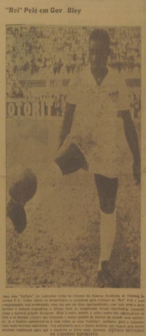 Em julho de 1965, A Gazeta fez a cobertura da histórica partida entre Santo Antônio e Santos por Cedoc/A Gazeta