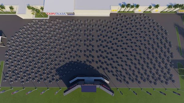 Simulação aérea da área de shows para 3 mil pessoas do Arena Park, em Curitiba Foto: 