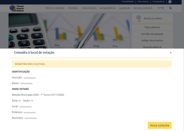 Como consultar o local de votação no site no TSE