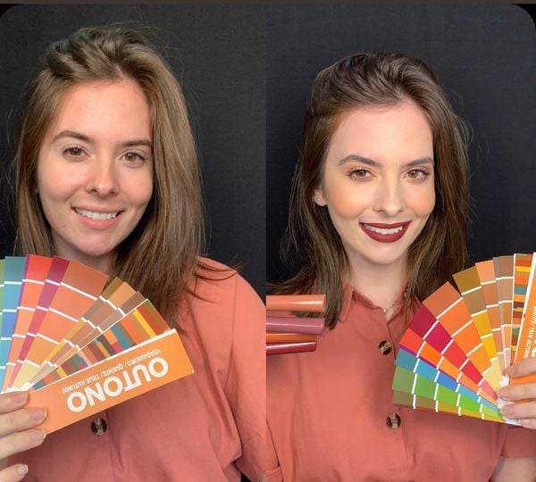 Maquiagem na cartela de cores outono quente feita por Aline Bretas; Beleza para Todxs