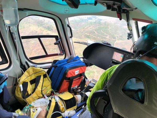Criança de 4 anos foi transportada de Itaguaçu para Vitória pelo Notaer após acidente de carro