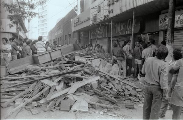 Desabamento de loja no Centro de Vitória em 1988