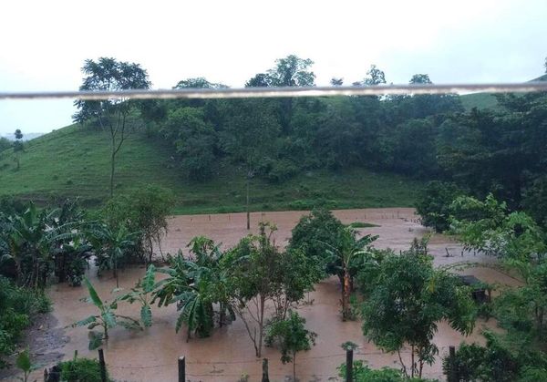 Registro de chuva em Alegre, no ES, fez córrego transbordar