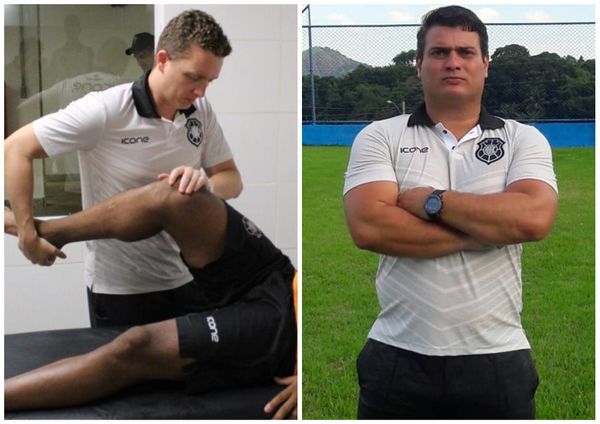 Robert Muglia, fisioterapeuta, e Thiago Campanha, preparador físico do Rio Branco