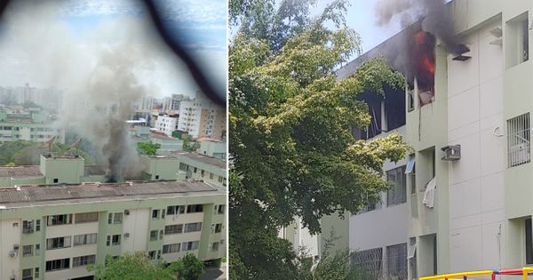 Prédio pega fogo em Jardim Camburi, Vitória por Reprodução/Redes Sociais