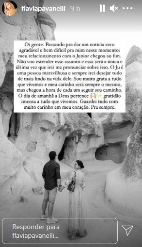 Flávia Pavanelli termina noivado: 