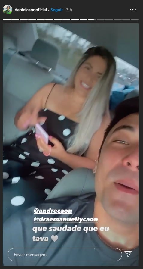 O artista Daniel Caon e a prima, Emanuelly Caon