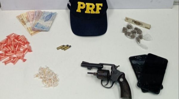 PRF prendeu homem com arma e drogas às margens da BR 101, em Itapemirim
