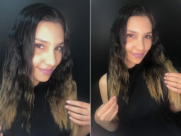 As ondas do cabelo de Lorena pelas mãos da cabeleireira Ursula Agnes