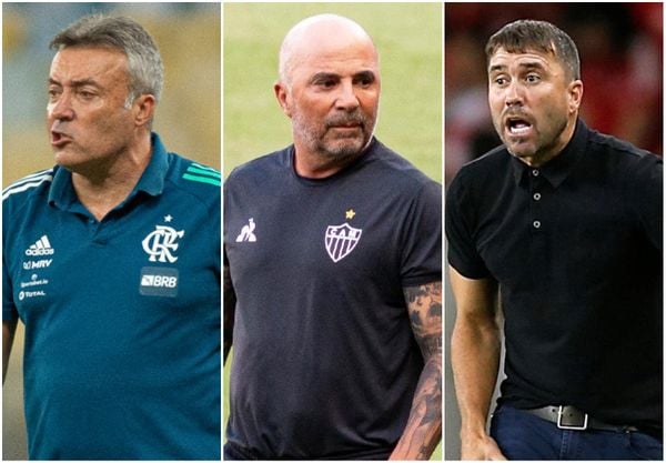 Domènec Torrent (Flamengo), Jorge Sampaoli (Atlético-MG) e Eduardo Coudet (Internacional) não fazem trabalhos ruins, mas já foram questionados