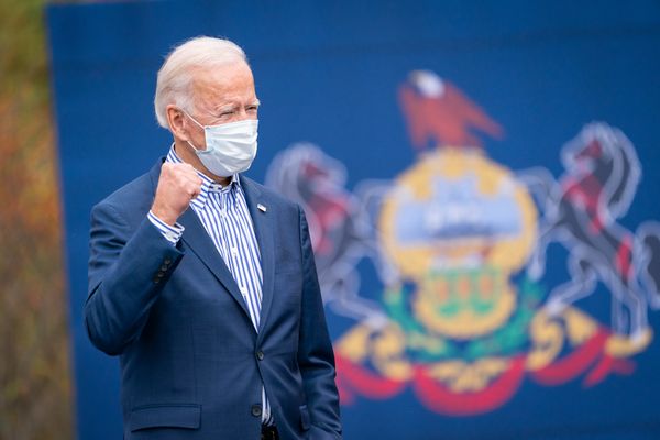 Joe Biden durante campanha à presidência dos EUA, na Pensilvânia