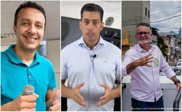 Marcos Bruno, Subtenente Assis e Saulo Andreon, candidatos a prefeito de Cariacica