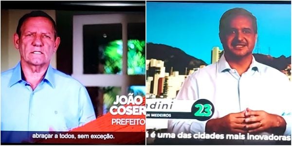 Candidatos João Coser (PT) e Gandini (Cidadania), no penúltimo dia da propaganda eleitoral