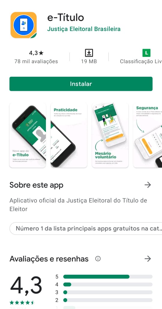 e-Título: confira como baixar o aplicativo para usar no dia da votação