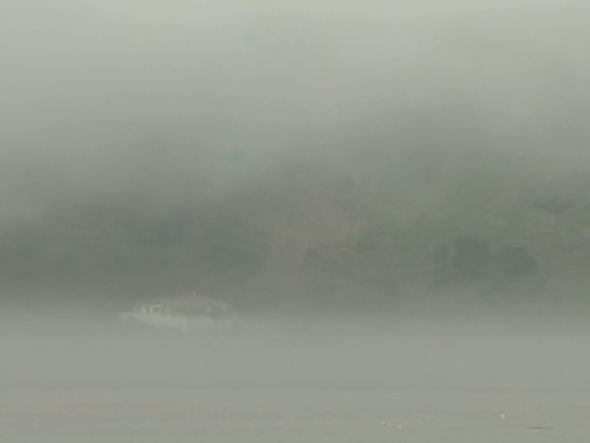 Neblina encobre Convento da Penha por Reprodução/ TV Gazeta