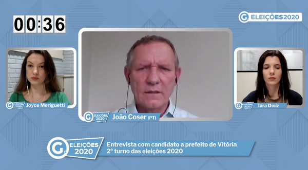 João Coser (PT), candidato em Vitória, durante entrevista para A Gazeta