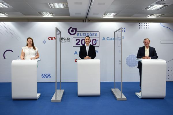 Delegado Pazolini, candidato a prefeito de Vitória pelo Republicanos durante debate promovido pelo site A Gazeta e pela rádio CBN por Vitor Jubini