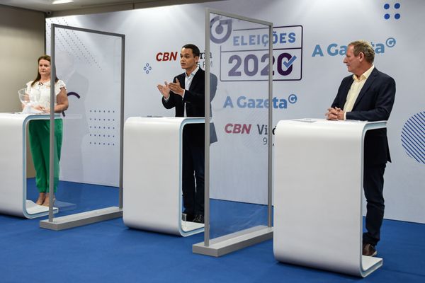 Delegado Pazolini, candidato a prefeito de Vitória pelo Republicanos durante debate promovido pelo site A Gazeta e pela rádio CBN por Vitor Jubini