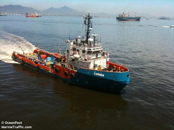 Navio de apoio à plataforma da Petrobras afundou na Bacia de Campos, no Rio de Janeiro