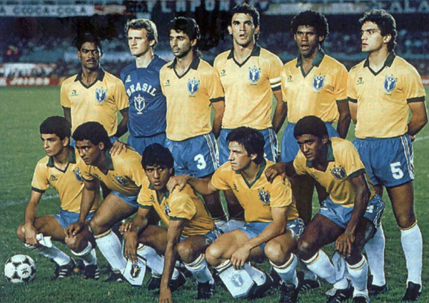 A Seleção Brasileira durante partida da Copa América, em 1989